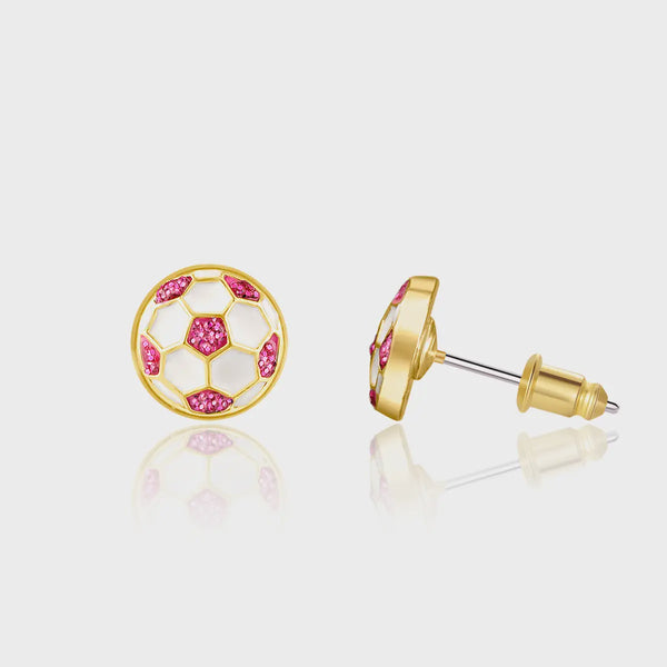 GLITTER SOCCER BALL CUTIE STUD EARRINGS