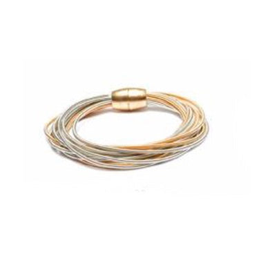 BRACELET MULTI STRAND GOLD AND SILVER COIL