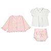 3PC KNIT CARGIGAN AND BOW BLOOMER SET 1287-50