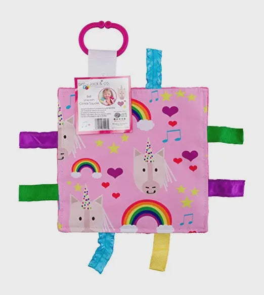 BABY JACK UNICORN HEARTS CRINKLE TAG SQUARE