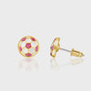 GLITTER SOCCER BALL CUTIE STUD EARRINGS