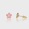 PINK FANCY FLOWER CUTIE STUD EARRINGS