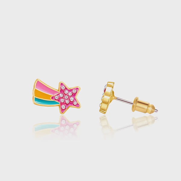 CRYSTAL SHOOTING STAR CUTIE STUD EARRINGS