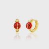 LADYBUG EARLETS 18K GOLD PLATED GIRLS HUGGIE EARRINGS