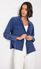 LONG SLEEVE BUTTON UP BOXY POCKET SHACKET DARK INDIGO