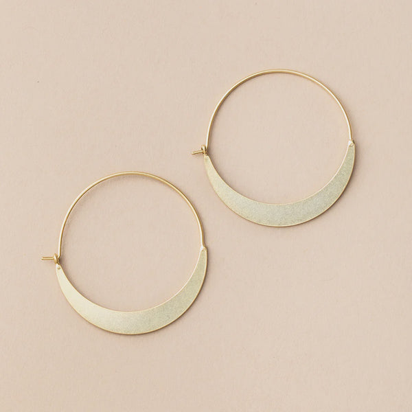 REFINED EARRING COLLECTION CRESCENT HOOP/GOLD VERMEIL