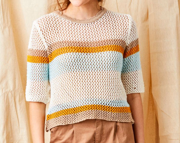 FRAYLIN OPEN KNIT WEAVE WITH STRIPES