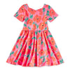 SHORT SLEEVE BALLET DRESS POPPIES