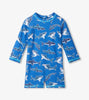 PATTERNED SHARKS ONE PIECE RASHGAURD