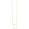 NECKLACE SMALL BRUSHED OPEN SQUARE GOLD PLATED