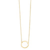 NECKLACE SMALL BRUSHED OPEN CIRCLE GOLD PLATED
