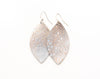 EARRINGS SILVER METALLIC SPECKLED LEATHER LARGE