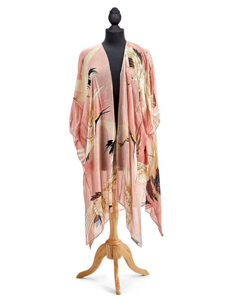 PINK HERON LONG KIMONO