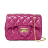MINI PURSE QUILTED CLASSIC SPARKLE HOT PINK