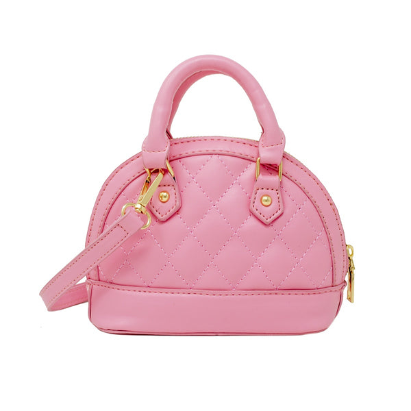 MINI QUILTED MOON HANDBAG PINK