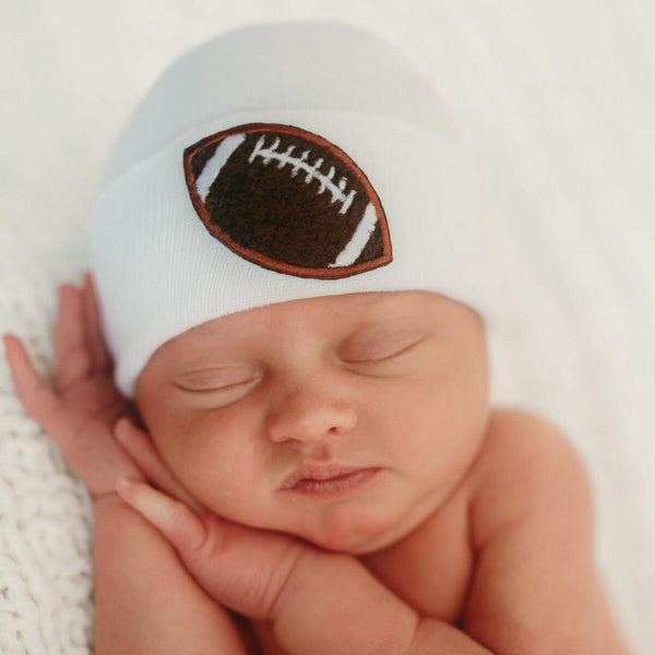 ILYBEAN WHITE CHENILLE FOOTBALL HAT