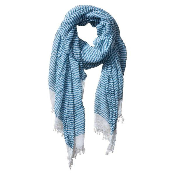INSECT SHIELD SCARF - TINY STRIPE BLUE