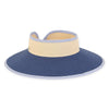 ROLL UP CLASSIC NATURAL BAND WITH NAVY BRIM AND STRIPE TRIM