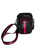 CASEY CELL PHONE BAG GREEN CAMO WITH RED AND BLACK STRIPE