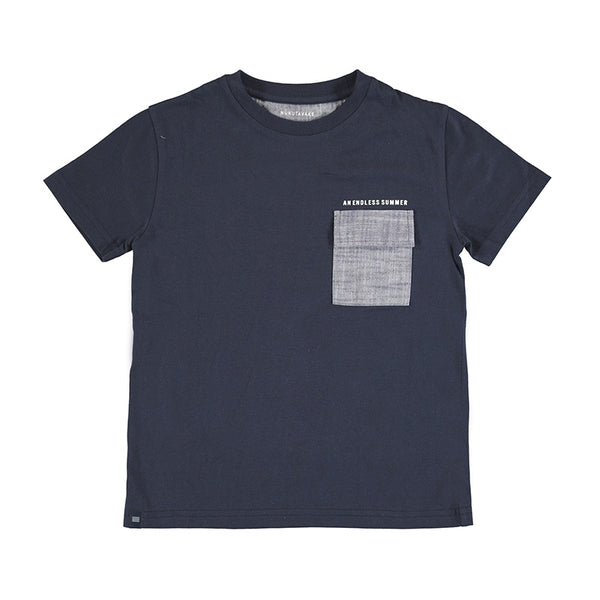 NAVY POCKET TEE