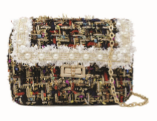 MINI PURSE TWEED WOVEN BLACK