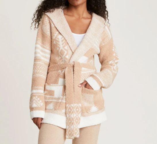 COZYCHIC PATCHWORK BELTED CARDIGAN
