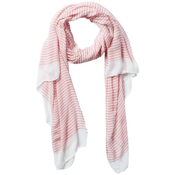 INSECT SHIELD SCARF - TINY STRIPE CORAL