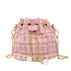 TWEED DRAWSTRING BAG PINK