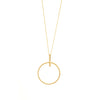 NECKLACE ETCHED OPEN CIRCLE WITH SMALL BAR GOLD