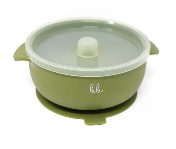 BB SILICONE BOWL WITH LID ARMY GREEN
